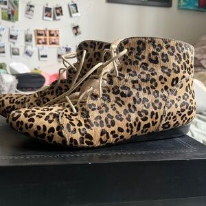 Cheetah print booties